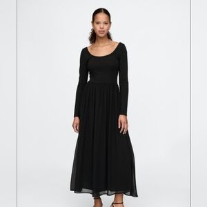 NWT Gap Mixed Media Whimsigoth Witchy Quiet Luxury Maxi Dress,‎ Large